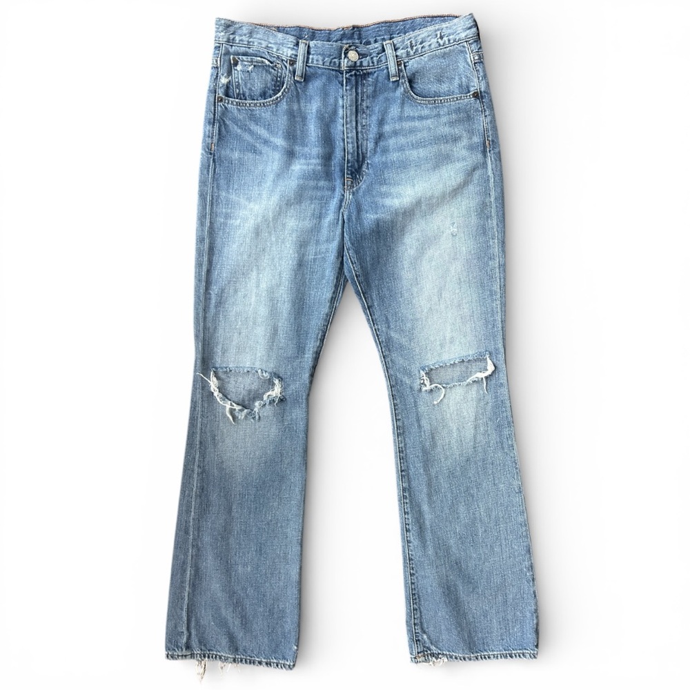 DENIM & SUPPLY RALPH LAUREN High Rise Flare Jeans Light Wash Western Grunge | 30